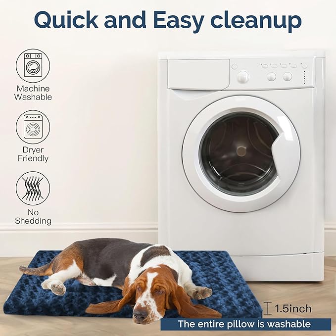 Dog Beds Crate Pad, Dog Bed Mat for Large Dogs Sleeping, Soft, Durable, Washable & Anti-Slip Crate Pads, Reversible Kennel Mat L(35”*23“*1.5”)