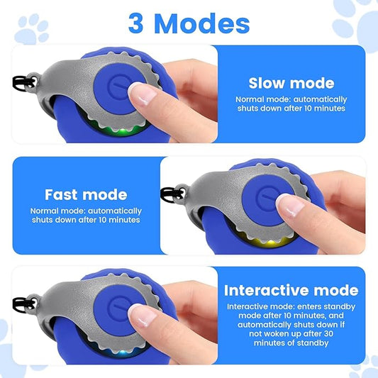 Interactive Cat Ball Speedy Tail 3.0 Pet Toy Rolling Ball, Interactive Toys for Indoor Cats, 360° Smart Automatic Dog Kitten Toy Turbo Tail Electronic Bouncing Balls Extra Tails (Blue&Red)