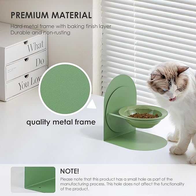 2-Pack Adjustable Cat Bowls with Magnetic Iron Stand & Ceramic Bowls – Dual Height & Angle Adjustable, Non-Slip Design for Comfortable Feeding