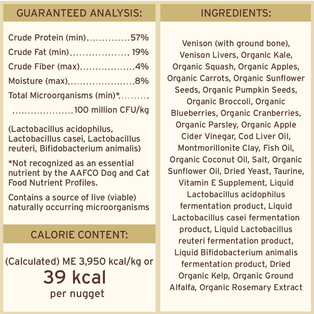 Primal Freeze Dried Raw Cat Food Nuggets Venison, Complete & Balanced Meal or Topper, Premium, Healthy, Grain Free, High Protein Raw Cat Food with Probiotics (5.5 oz)