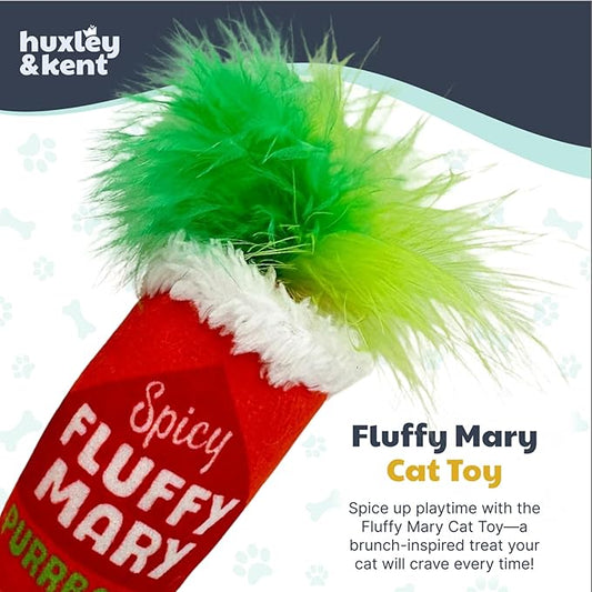Huxley & Kent Plush Cat Toy - Interactive Catnip Toy for Cats & Kittens - Soft Kitty Toys with Crinkle & Catnip - Fun Indoor Play - Fluffy Mary
