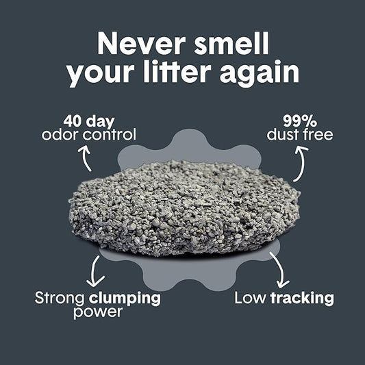 Boxie® Probiotic Cat Litter 40 Day Natural Odor Control, 40lb Clumping Kitty Litter (Clay)