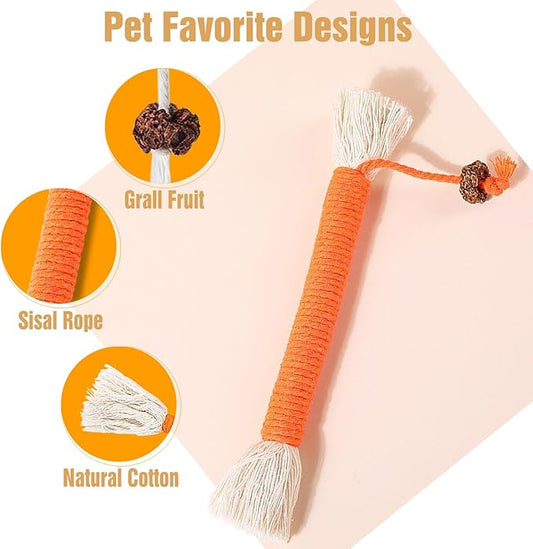 5 PCS Cat Chew Toy, 5.9in Catnip Toys for Cats, Teeth Cleaning Cat Toys for Indoor Kittens