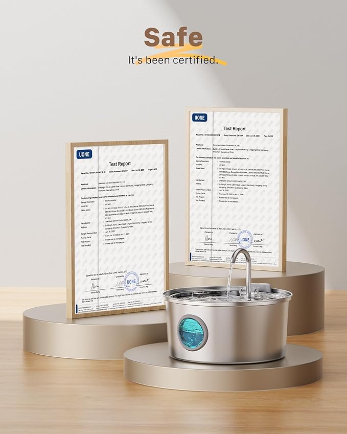 Stainless Steel Pet Water Fountain: 108oz/3.2L Cat Fountains with Led Light - Metal Bowl