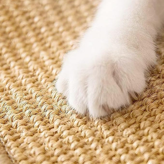 Cat Scratch Mat,23.6 X 15.7 Inch, Natural Sisal Cat Scratching Mat with Jute Border,Protect Sofas, Carpets,Floor, and cat Paws,Beige