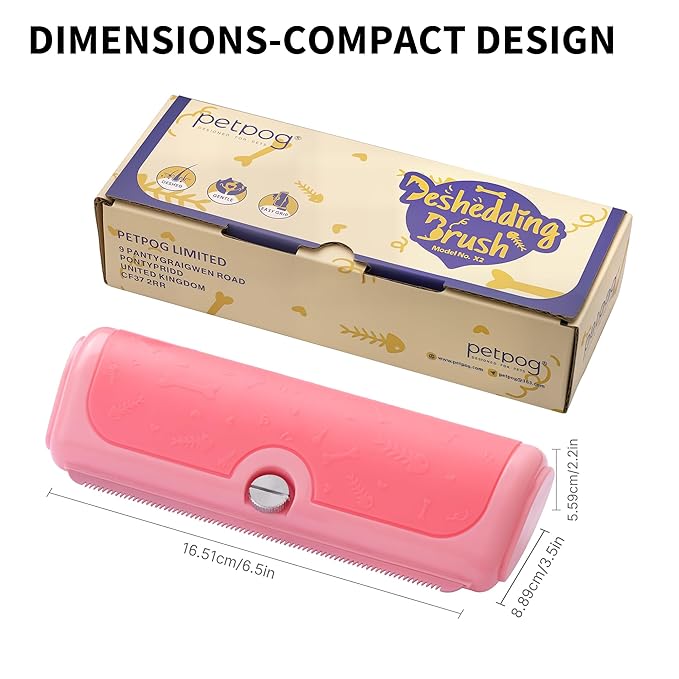 Deshedding Brush for Dogs, Cats, Horses & Rabbits – Professional Pet Grooming Comb,Removes Loose Fur & Undercoat,Gentle Stainless Steel Blade,Easy Clean Handle,Grooming cat brush