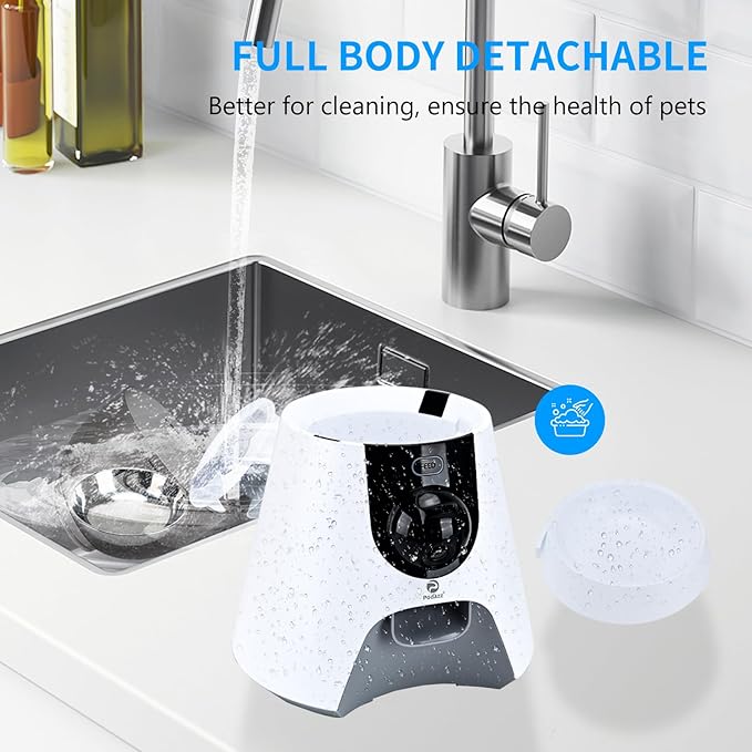 Automatic Cat Pet Feeder Camera, 5G Wi-Fi Smart App Control 4L Timed Cat Dog Food Dispenser 1080 HD Video Recording with Night Vision Two-Way Audio Memory Function Easy to Use