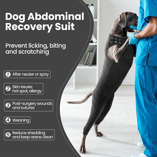 Nanaki Dog Wound Care Shirt,Dog Leg Sleeve to Stop Licking Rear Leg and Abdomen,Pet Surgery Suit Female Spay,Dogs Onesie for Surgery Female Male,Pet Surgical Recovery Suit Female Wound Heal Clothes