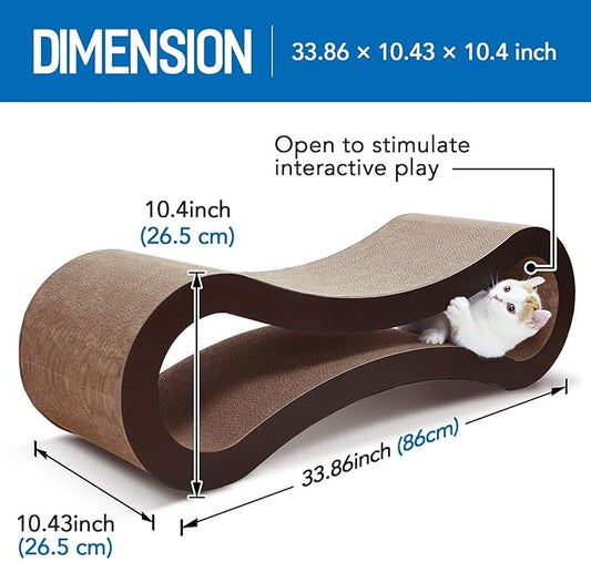 Cat Scratcher Cardboard, Scratching Pad House Bed Furniture Protector, Infinity Shape, Curved