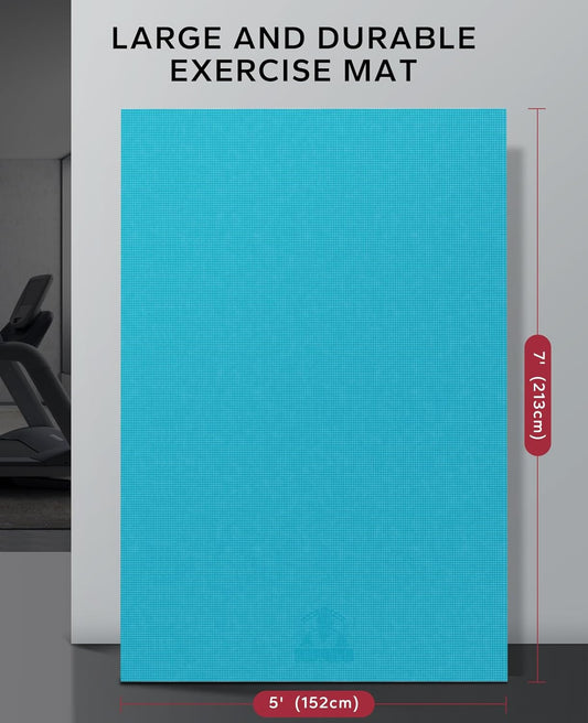 HAPBEAR Extra Large Exercise Mat-7'x5'/6'x8'/6'x9'/6'x10'/6'x12'x8mm(1/3 inch),Non-Slip, Ultra Durable, Thick Workout Mats for Home Gym Flooring Cardio, Yoga Mats for Fitness, High-Density Exercise Mat, Shoes-Friendly
