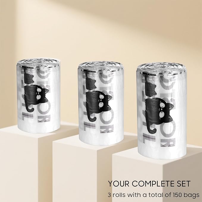 150 Pack Cat Litter Box Robot 4 and 3 Waste Bags, Automatic Litter Box Liners Bags, Tear-free, Sensor-compatible, 9-11 Gallon Capacity