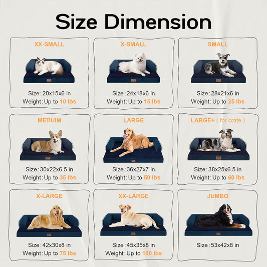 Small Dog Bed and Cat Sofa Waterproof Orthopedic Dog Beds for Small Dogs Cat Bed Comfy Pet Couch Sofa Beds with Washable Removable Cover & Non-Slip Bottom