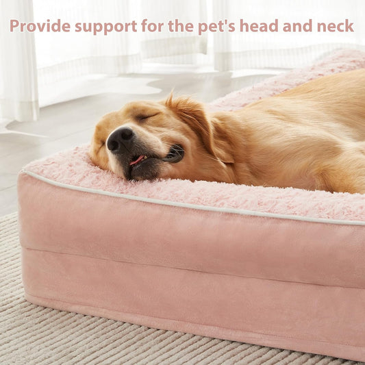 BFPETHOME Orthopedic Dog Beds for Large Dogs-Waterproof Sofa Pet Bed with Removable Washable Cover, Big Dog Bed with Waterproof Lining and Nonskid Bottom,Pet Bed for Large Dogs