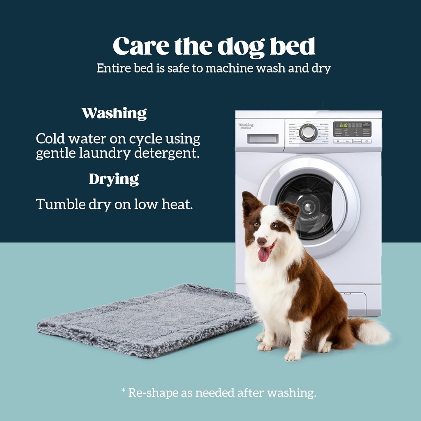 Stoutwool Indestructible Dog Bed - Fluffy Chew Proof Dog Crate Pad - Tough Kennel Pad for Aggressive Chewers - Washable, Ideal for Large Breeds & Fits 36-Inch Crate - 35"x22", Charcoal