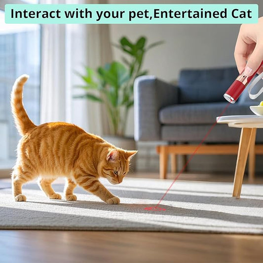 TBTeek Cat Toys for Indoor Cats, 2 Pieces, Rechargeable, 7 Adjustable Patterns, Interactive Kitten Pet Dog Chase Toy for Cats Fun Playing Exercise(Red)