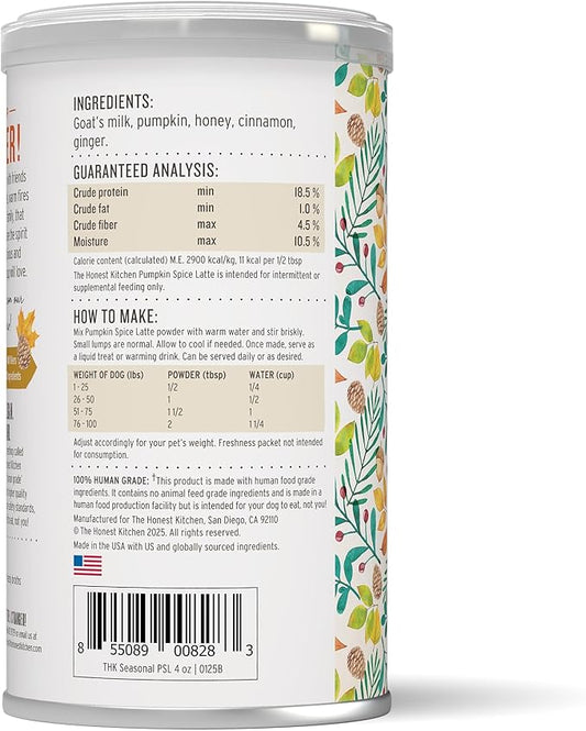 The Honest Kitchen Pumpkin Spice Latte, 4oz Canister