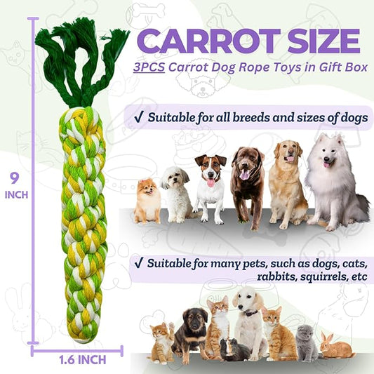 3PCS Rainbow Woven Pet Chew Set, Colorful Puppy Teething Chews, Dog Chew Toys, Cat Teething Playset, Soft & Safe Interactive Pet Chews