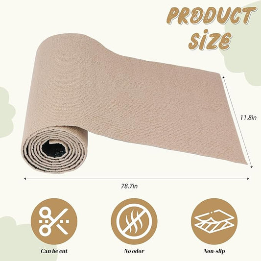 Rabbit Scratching Pad, 6.56 ft Self Adhesive Bunny Mat, Cuttable Rabbit Bedding Rug, Bunny Cage Accessories (6.56 ft)