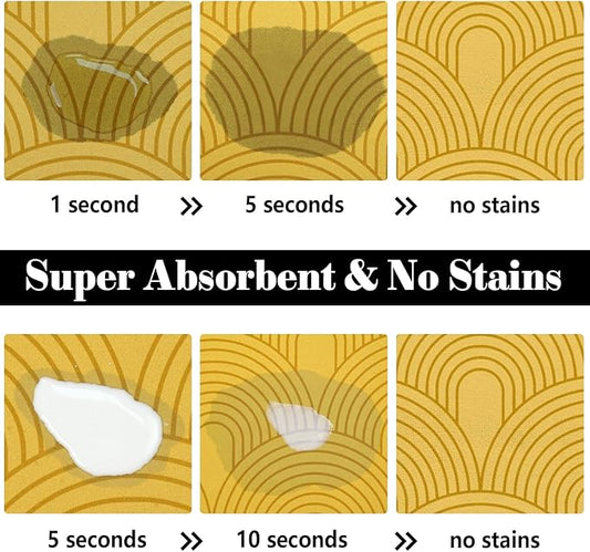 Dog Food Mats for Floors Absorbent, Pet Cat Food Mat - Quick Dry Dog Bowl Mats for Food and Water, Eco-Friendly Boho Pet Supplies