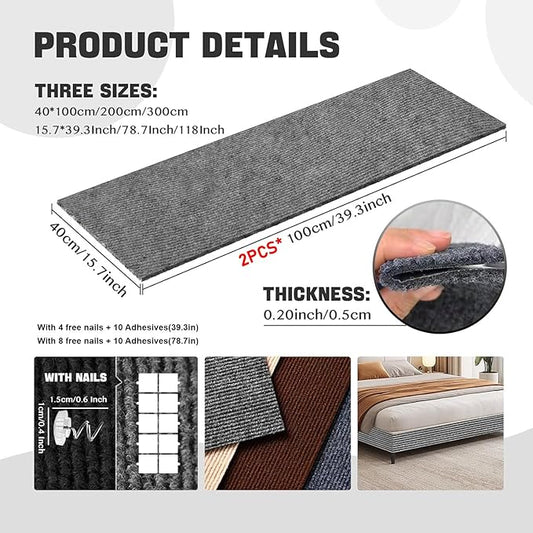 Cat Scratch Couch Furniture Protector, Adhesive Cat Scratch Pad Deterrent for Furniture, DIY Climbing Cat Scratcher Couch Protector from Cat Claws Scratching for Indoor (Light Grey, 78.7x15.8Inch)