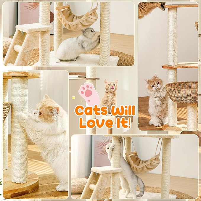 328FT/100M Cat Scratching Sisal Rope, 6mm Thick Natural Jute Rope for Scratch Posts, Cat Trees, DIY Projects, Sisal Rope for Cat Scratcher with 2 Cat Mouse Toys (White, 328ft)