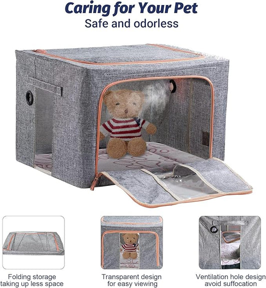 Puppy Incubator, Pet Atomization Oxygen Box, Incubator for Kitten and Puppies, Pet Nncubator with Nebulization Kit and Pets Blanket 100L