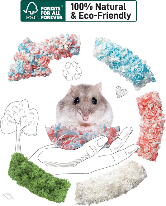 BUCATSTATE Hamster Bedding 50L, 99% Dust-Free Guinea Pig Bedding Odor Control Paper Bedding, Cozy Small Animal Bedding for Rabbit Rat Syrian Dwarf Hamsters Gerbils (Confetti)