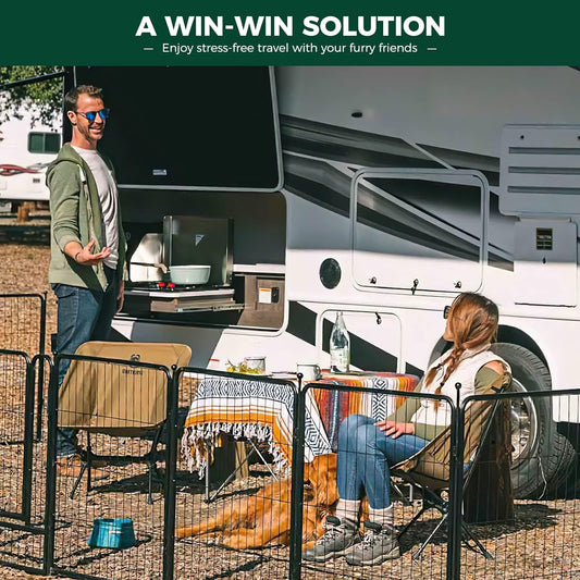 FXW Rollick Unleashed Dog Playpen for Indoor, Yard, RV Camping, 45 inch 8 Panels for Large Dogs│Patented