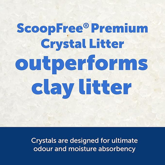 PetSafe ScoopFree Premium Crystal Cat Litter - Ultra-Absorbent Silica Universal Litterbox Crystals - Non-Clumping Odor Control - Fresh Scent - 8 lb Bag