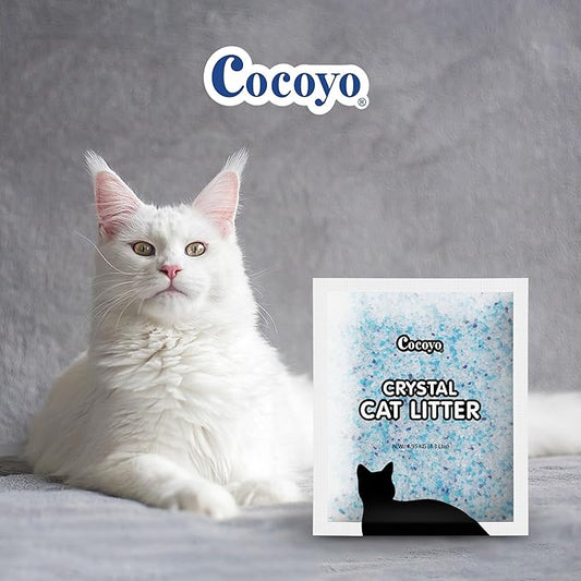 COCOYO Crystal Cat Litter I Silica Gel Cat Litter,17.2 Lbs Value Pack (4.3 Lbs x 4)