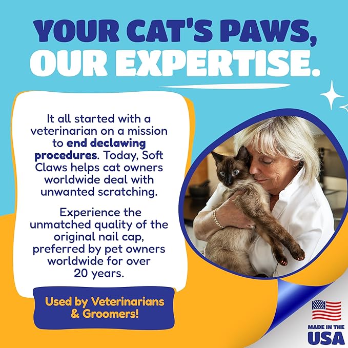 Soft Claws Cat Nail Caps for Medium Cats – (40 Caps, The Games) - Made in USA - Veterinarian-Developed | Protects Furniture & Skin - Easy to Apply, Long-Lasting Anti-Scratch Soft Cat Claw Covers