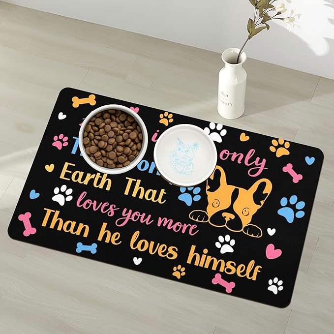 Pet Feeding Mat for Floors Waterproof Dog Mat for Food and Water Absorbent Quick Dry Non Slip mat for Cat Bowls