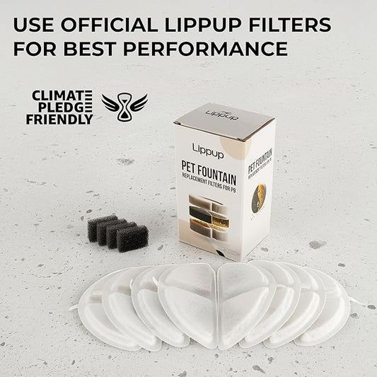 Replacement Filters for Stainless Steel Cat Water Fountain – 4 Months Set of Activated Carbon & Ion Exchange Resin for Fresh & Clean Drinking, Pack of 8 Filters