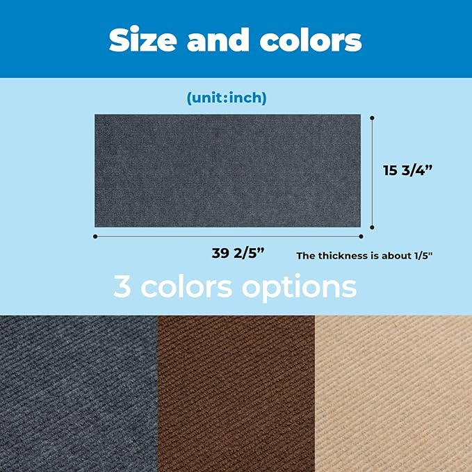 Best Pet Supplies Catify Peel & Stick Cat Scratching Mat – Self-Adhesive, Trimmable Cat Scratch Pad Cover - Carpet, Sofa, Furniture Protector – Replaceable Adhesive Stickers - Gray & 39.4 x 15.8