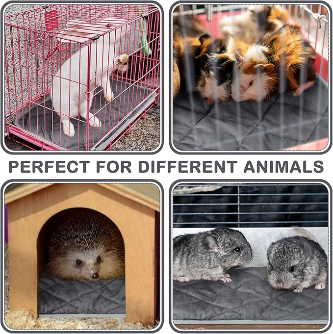 2 Pack Self Heating Cat Mat Self Warming Pet Pads Washable Kennel Mat Dog Crate Pad Reflects Body Heat Non Skid Cat Thermal Pads for Puppy Indoor Outdoor(Gray,16 x 20 Inches)