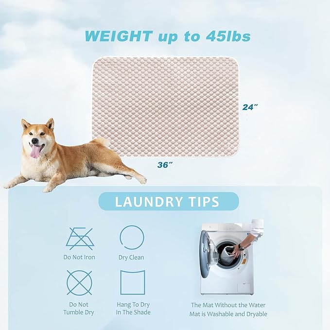 MICROCOSMOS Pet Cooling Mat & Sleeping Pad- Breathable Bubble Surface, EZ Clean. Keep Cooling for Pets, Kids and Adults in Summer.(Brown, 36" x 24")
