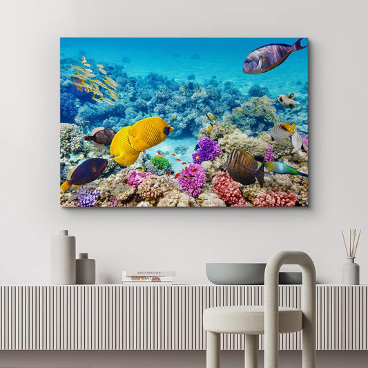 wall26 Canvas Print Wall Art Tropical Underwater Ocean Sea Fish Reef Nature Animals Photography Realism Rustic Scenic Landscape Wilderness Earth Colorful for Living Room, Bedroom, Office - 24"x36"