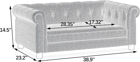 Dog Sofa Couch for Medium to Large Dogs, Memory Foam Pet Sofa Couch with Washable Fabric, Durable Elevated Dog Bed with Legs, Removable Cushion for Medium and Large Dogs, Black