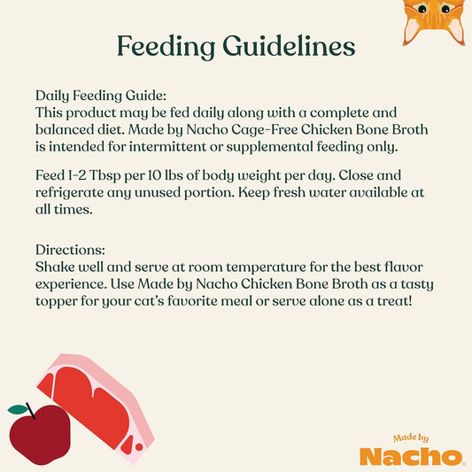 Made by Nacho Bone Broth Cat Food Topper for Hydration and Picky Eaters - Add Protein and Flavor to Your Dry Cat Food – Supports Optimal Nutrition, Digestion, Skin & Coat, 11 oz. (Pack of 4), Beef