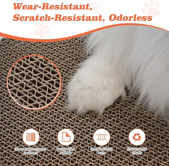 Cat Scratcher Boat with 5 Pack Cardboard Scratch Pad, 30" Extra Long Cat Scratch Box for Indoor Cats, Heavy Duty and Double-Sided Scratching Board