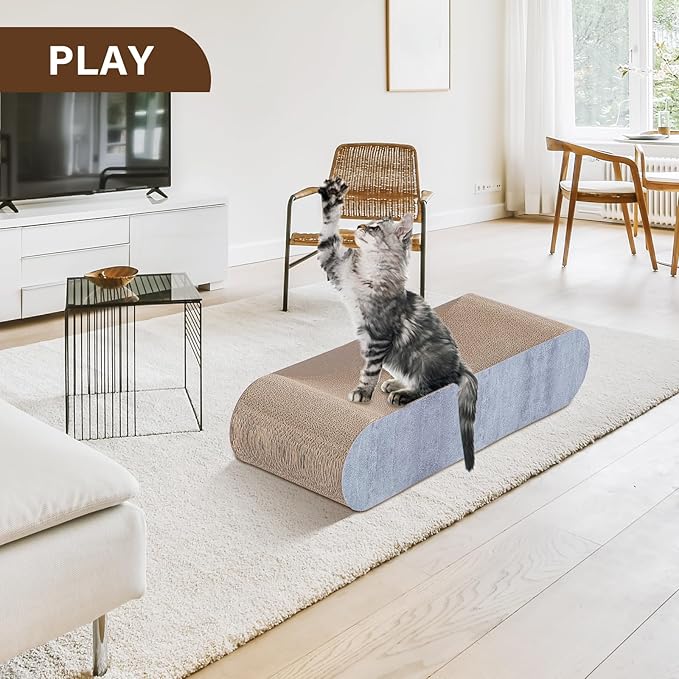 FluffyDream 2 in 1 Cat Scratcher Cardboard, Cat Scratching Board Furniture Protector, Cat Scratching Post, Cat Beds for Indoor Cats, Infinity Shape, X-Large