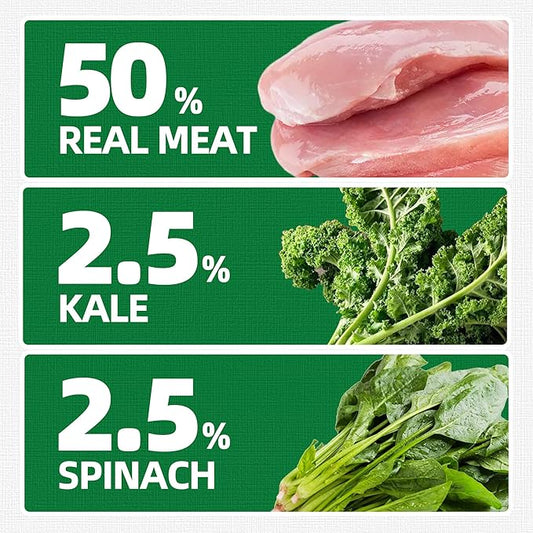 Just Try 16 OZ Kale & Spinach Cat Treats for Indoor Cats, Gluten Free, Low-Calorie Healthy Cat Snacks, Plant-Based Fiber-Rich Natural Chicken Flavor Training Treats