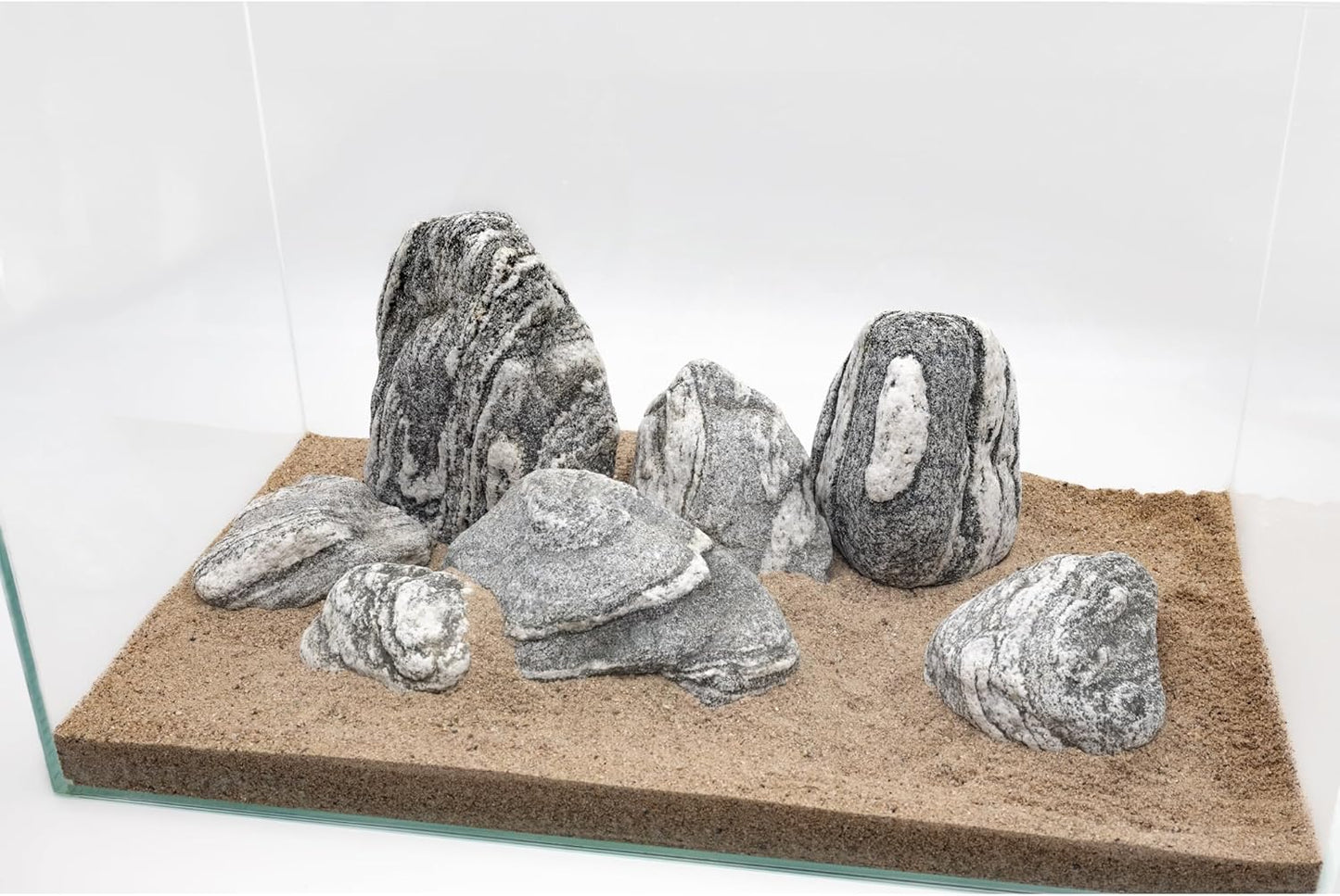 Natural Aquarium Rocks Silver Seiryu Rock Decorative Stone for Aquariums and Terrariums Animal Feeding Box, Micro Landscape, Stone Landscape and Bonsai.(10lb 2-7inch 5-6Pcs)