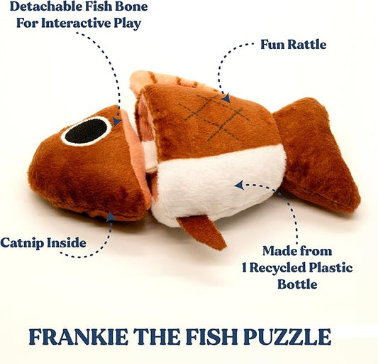 Interactive Cat Toy for Indoor Cats | Catnip Cat Toy | Fish Puzzle