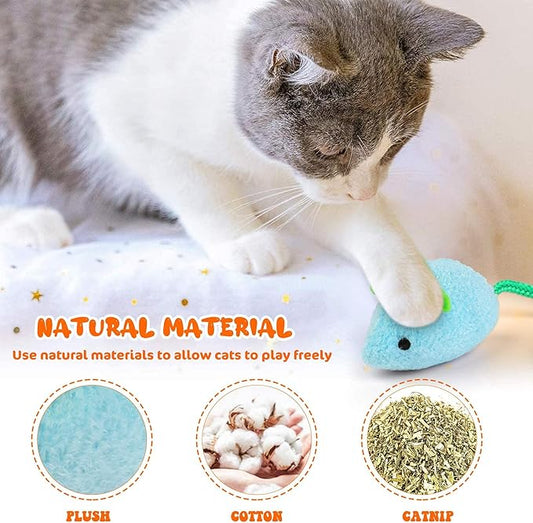 Catnip Toy - 6Pcs Cats Mouse Plush Cat Toys Realistic Cute Kitten Mice Filled Catnip for Cat Chew Toy1