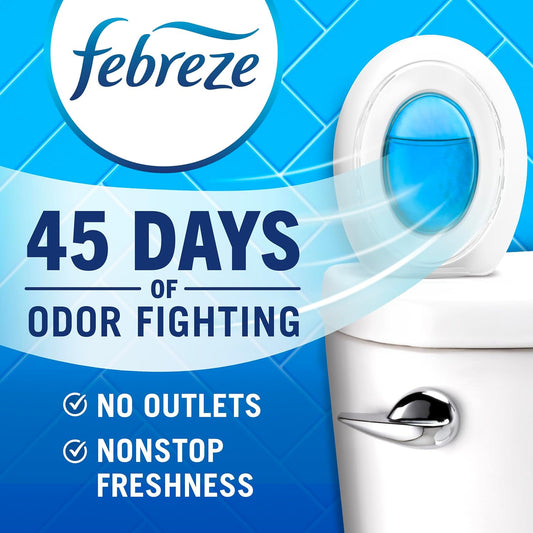 Febreze Bathroom Air Freshener, Odor-Fighting, Plug In Alternative, Air Fresheners for Home and Bathroom and Kitchen, Closet Air Fresheners, Ocean Scent, 4 Count