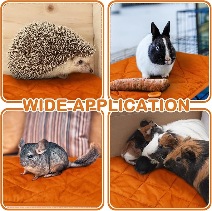 4 Pack Self Heating Cat Pad Self Warming Dog Mat Reflects Body Heat Extra Warm Thermal Pet Pad Washable Dog Cat Bed Crate Bed Mat Blanket(Orange,16 x 20 Inch)