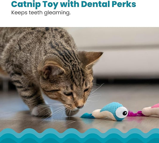 Catstages Catstages Dental Shrimpies Cat Toys, 2-pack – Interactive Catnip Dental Chew Toy to Help Clean Teeth, Fun for Play and Chewing, Multicolored