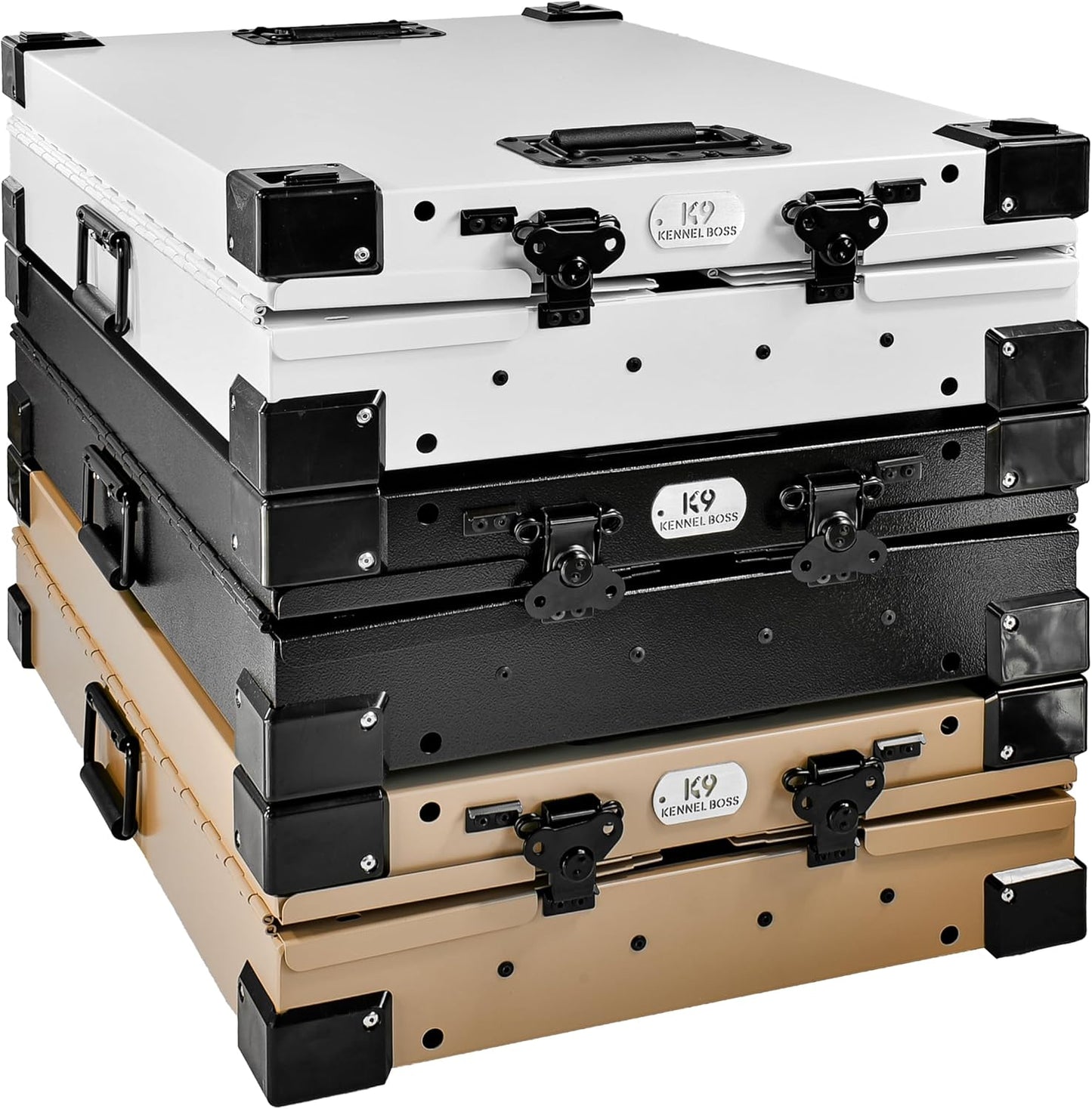 Heavy Duty Fully Collapsible Powder-Coated Aluminum Dog Crate - Small (Black)