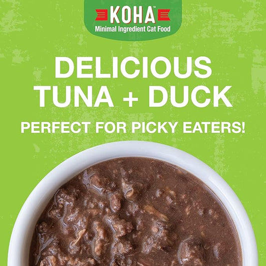 KOHA Poké Bowl Tuna & Duck Entree in Gravy for Cats, 12-Pack of 3oz Pouches